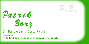 patrik borz business card